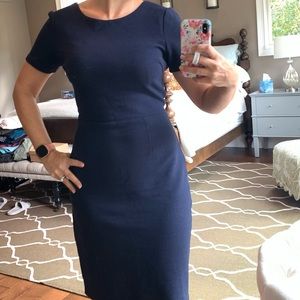Boden Navy MIDI length Dress with Sexy Back